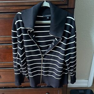 Marc New York Black and White Striped Jacket